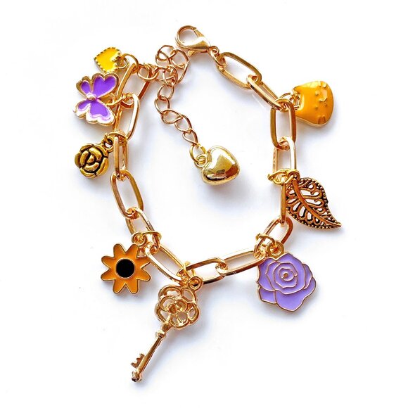 The Boyfriends Closet Jewelry - ‼️SALE‼️ Handmade Y2k style Charm Bracelet Gold Coloured Spring